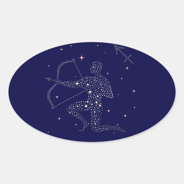 Sternensagittarius Ovaler Aufkleber (Vorderseite)