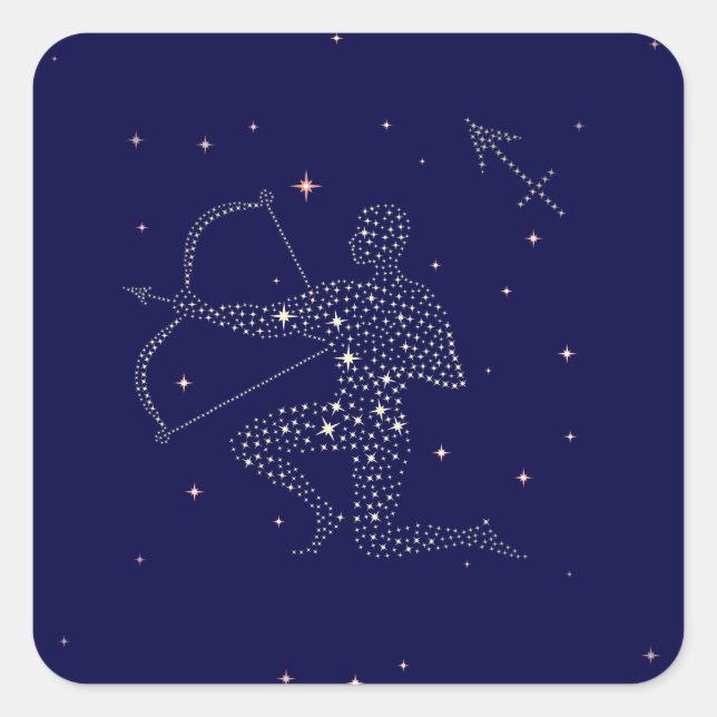 Sternensagittarius Quadratischer Aufkleber (Vorderseite)