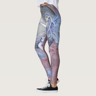 Sternensammler Feen- und Eulen-Mystik-Fantasy-Kuns Leggings
