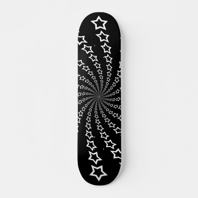 Sternenspirale: Weiße Sterne: Skateboard (Vorne)