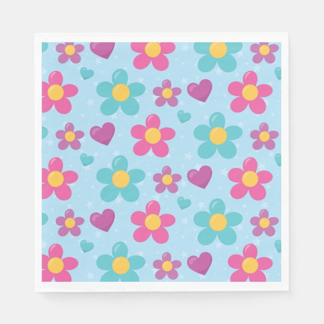 Sternenstaub Blüten Serviette (Vorderseite)