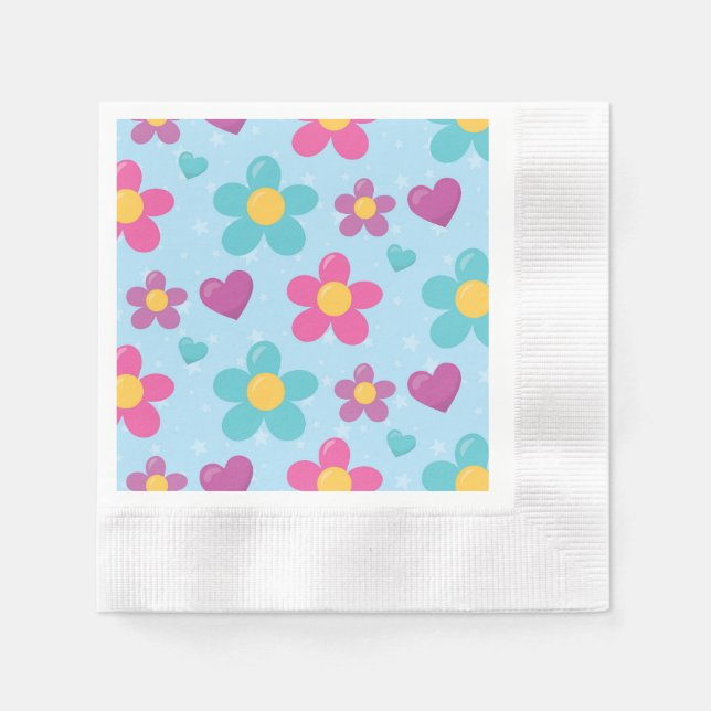 Sternenstaub Blüten Serviette (Vorderseite)