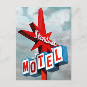 Sternenstaub-Motelschild Postkarte