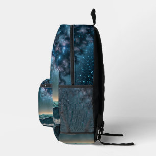 Sternenstraße Galaxie über Wüstengebirge Bedruckter Rucksack