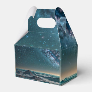 Sternenstraße Galaxie über Wüstengebirge Geschenkschachtel