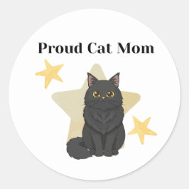 Sternenthema Stolz auf Cat Mom Runder Aufkleber