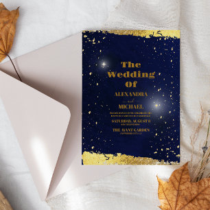 Sternenvolle Mondnacht unter den Sternen Hochzeit Einladung