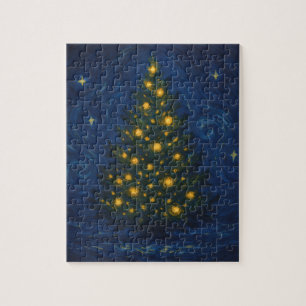 Sternenweiter Weihnachtsbaum Post-Impressionisti