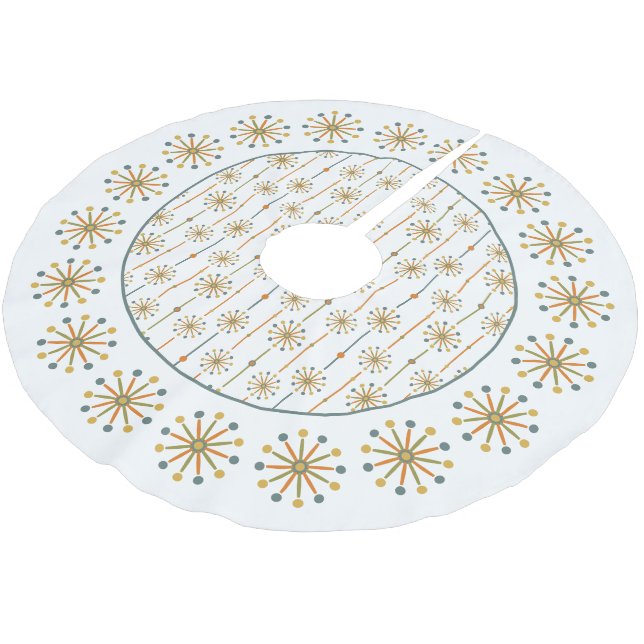 Sternexplosion aus dem Mittelalter Streifen Polyester Weihnachtsbaumdecke (Schrägansicht)
