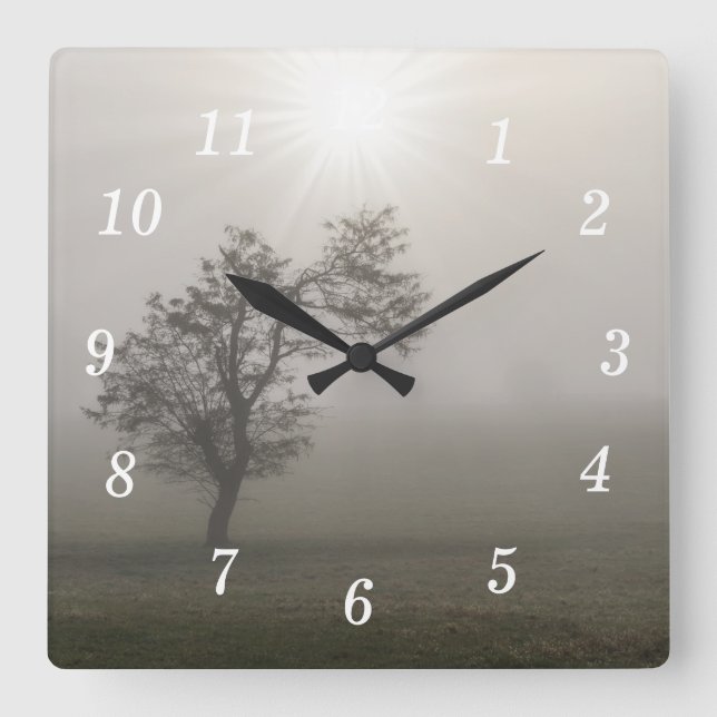 Sternexplosion Baum Landschaftswand Uhr (Vorderseite)