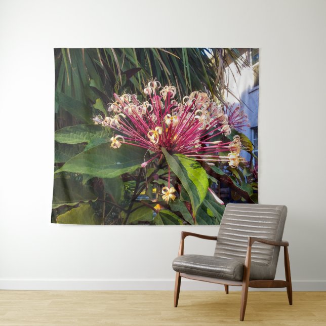 Sternexplosion Clerodendrum Blume Tapestry Wandteppich (Beispiel (Horizontal))