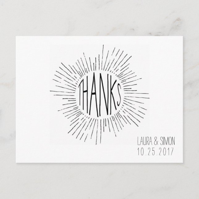 Sternexplosion Custom Wedding Vielen Dank Postcard Postkarte (Vorderseite)