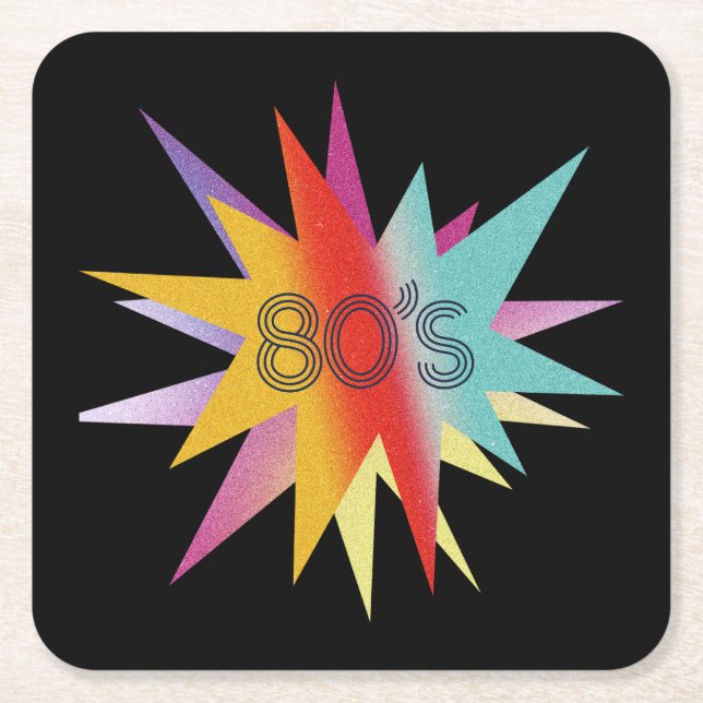 Sternexplosion der 80er rechteckiger pappuntersetzer (Vorderseite)