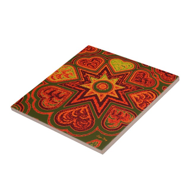 'Sternexplosion der Liebe' Trivet/Tile Fliese (Seite)