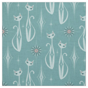Sternexplosion Diamond Cats auf blauem Boden Stoff