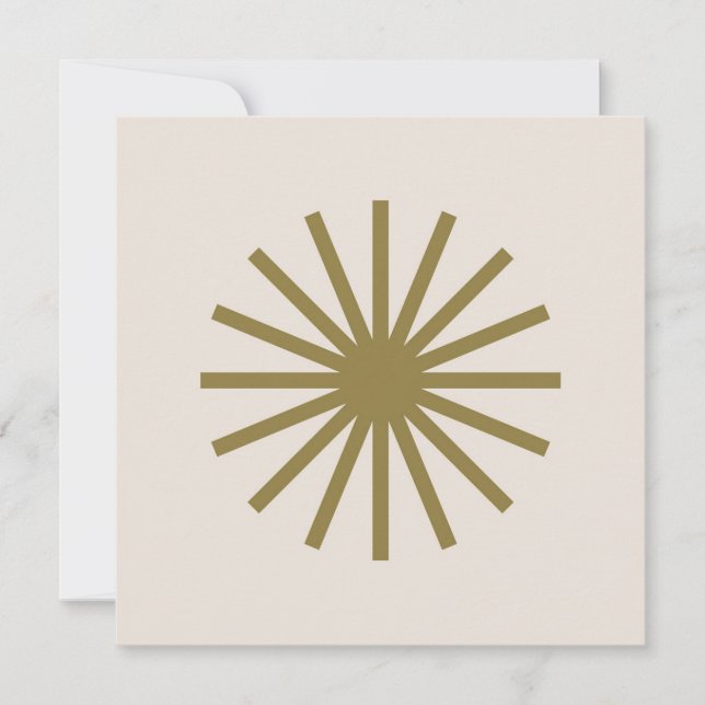 Sternexplosion Gold & Linen White Einladung (Vorderseite)