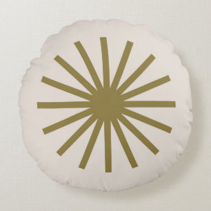 Sternexplosion Gold & Linen White Rundes Kissen