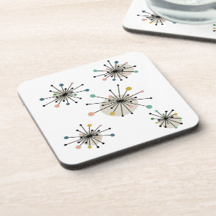 Sternexplosion Mitte Jahrhundert bunt Retro Atomic Getränkeuntersetzer