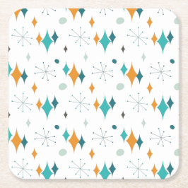 Sternexplosion Mitte Jahrhundert Modernes Muster Rechteckiger Pappuntersetzer