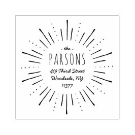 Sternexplosion Monogram Address Briefmarke Gummistempel