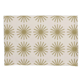Sternexplosion Muster Gold & Linen Weiß Kissenbezug