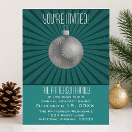 Sternexplosion Stripes Ornament Festlichkeit, Aqua Einladung