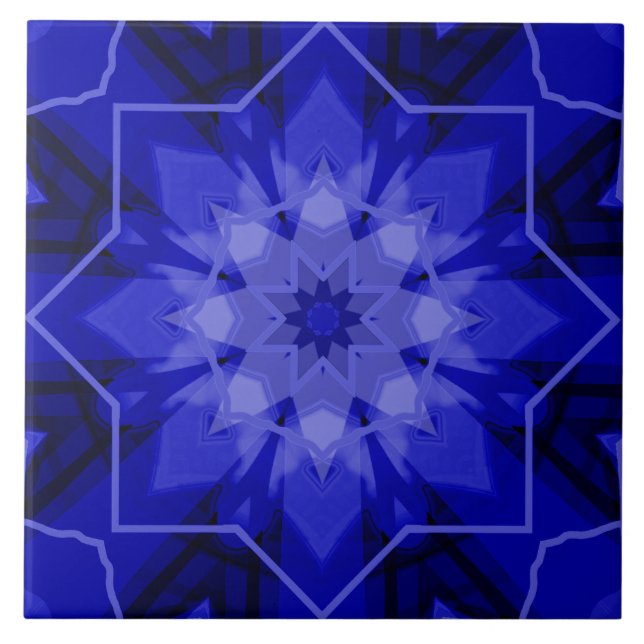 Sternexplosionen aus der Gates Blue Keramik Tile Fliese (Vorderseite)