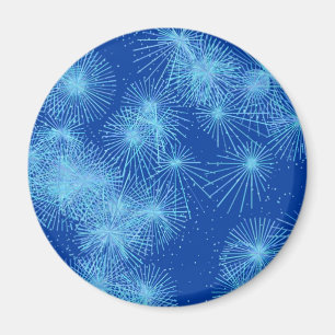 Sternexplosionen aus Eiskristall, blauer Hintergru Magnet