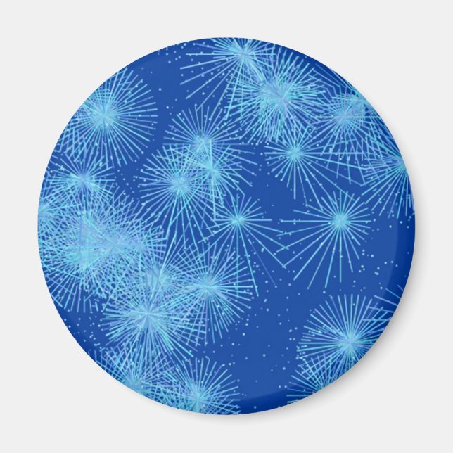 Sternexplosionen aus Eiskristall, blauer Hintergru Magnet (Vorne)