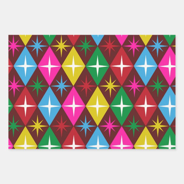 Sternexplosionen des Mittelalters auf Harlequin Di Geschenkpapier Set (Vorderseite)