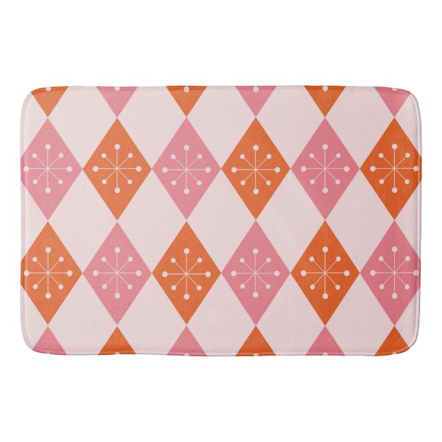 Sternexplosionen des Mittelalters auf Orange Pink  Badematte (Vorderseite)