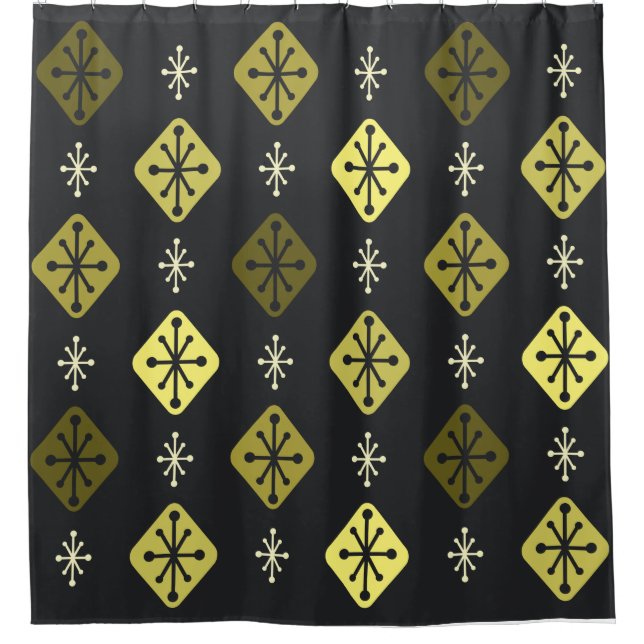Sternexplosionen des Mitteljahrs Diamonds Black Ye Duschvorhang (Vorderseite)