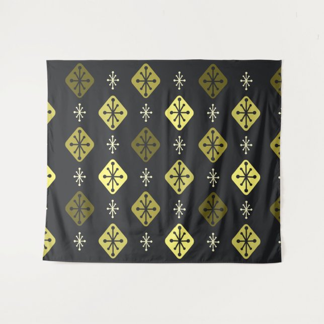 Sternexplosionen des Mitteljahrs Diamonds Black Ye Wandteppich (Vorderseite (Horizontal))