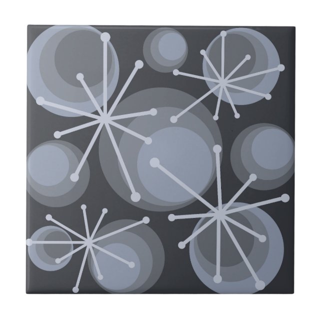 Sternexplosionen des mittleren Jahrhunderts Fliese (Vorderseite)