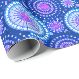 Sternexplosionen und Nadelräder, Cerulalblau und w Geschenkpapier