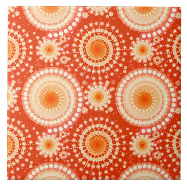 Sternexplosionen und Pinwheels, Mandarine Fliese (Vorderseite)