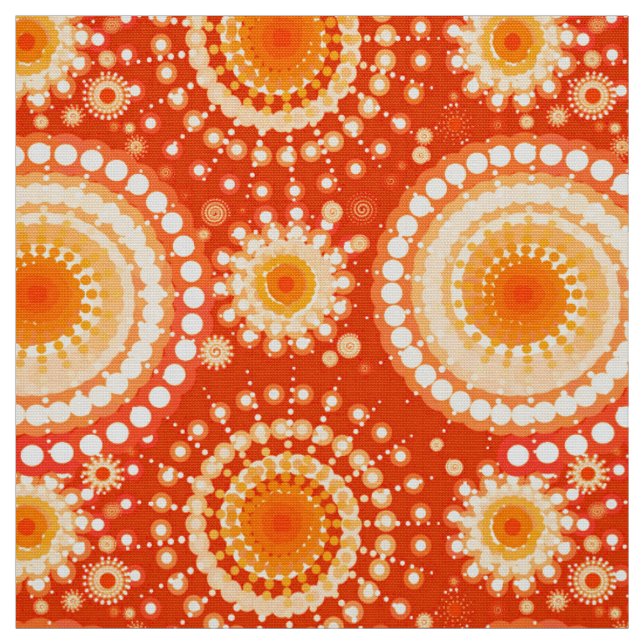 Sternexplosionen und Pinwheels, Mandarine Stoff (Muster)