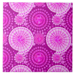 Sternexplosionen und Zahnräder, Amethyst lila Fliese