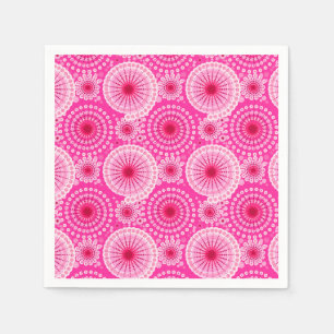 Sternexplosionen und Zahnräder, Fuchsienrosa und M Serviette