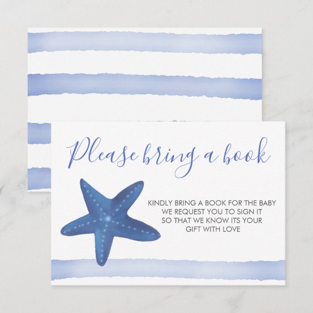 Sternfisch | Ocean Baby Dusche bringen ein Buch Einladung (Vorne/Hinten)