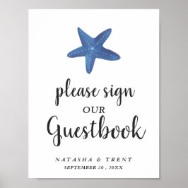 Sternfisch | Ocean Wedding Guestbook Sign Poster