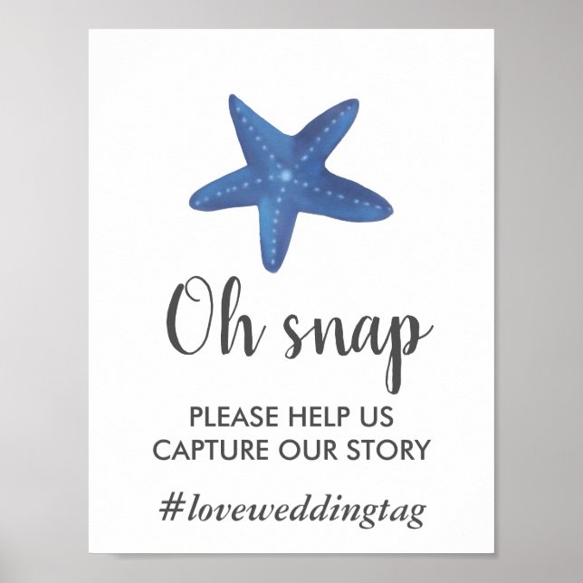 Sternfisch | Ocean Wedding Instagram Zeichen Poster (Vorne)