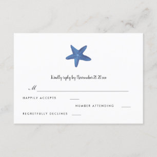 Sternfisch Ocean Wedding RSVP Karte