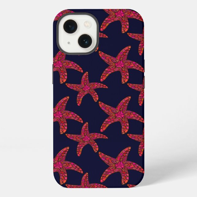 Sternfisch-Stil-Muster iPhone Hülle (Rückseite)