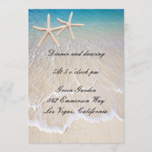 Sternfisch-Strand-Hochzeitsempfangskarte Einladung