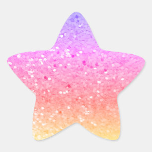 Sternförmig: Regenbogen-Glitzer-Aufkleber Stern-Aufkleber