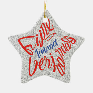 Sternförmige 'Alles Gute zum Geburtstag' Keramik Ornament