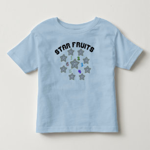 Sternfrüchte und Zahlen Kleinkind Blaues T-Shirt