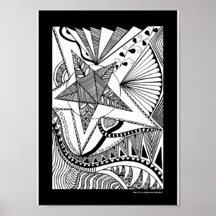 Sterngekritzelplakat Poster