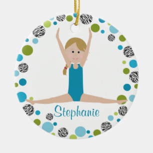 SternGymnast im Aqua und in grünem Keramikornament